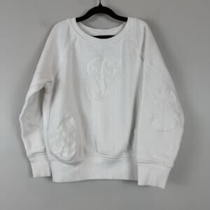 Polo Ralph Lauren Youth Girls 4T White Boho Embroidered Pullover Sweatshirt